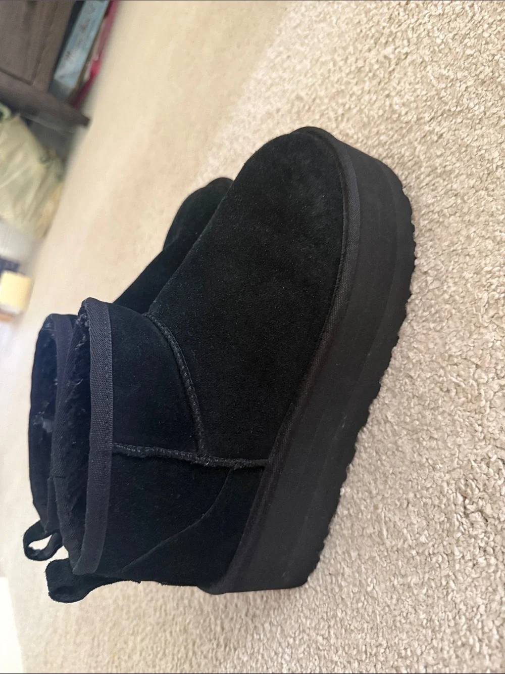 UGG Black Platform Slip-On Clogs